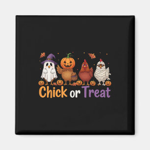 Aimant Chick Ou Traiter Halloween Sorcière Éffrayante Pou