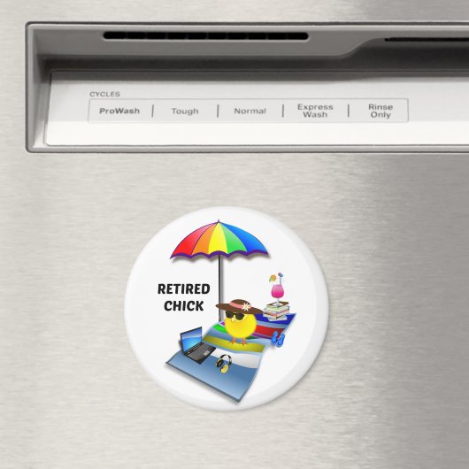 Aimant Chick retraité, mignon et sassant (In Situ (Lave-vaisselle))