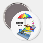 Aimant Chick retraité, mignon et sassant (Recto/Verso)