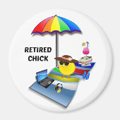 Aimant Chick retraité, mignon et sassant (Devant)
