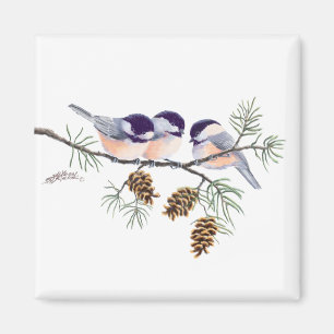 Aimant CHICKADEES et PINECONES par SHARON SHARPE