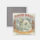 Aimant Chien à boule de neige vintage (Recto/Verso)
