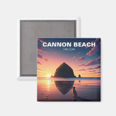 Aimant Chien à Cannon Beach Oregon (Recto/Verso)