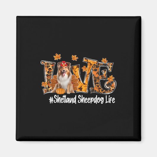 Aimant Chien à chiens de schetland Turquie Drôle Thanksgi (Devant)