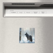 Aimant Chien à neiger belge Noël (In Situ (Lave-vaisselle))