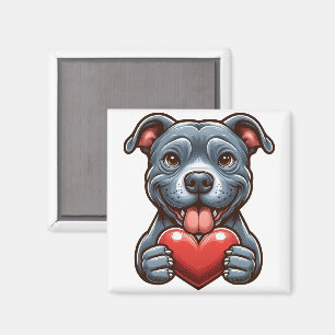 Aimant Chien adorable Embrasser le coeur avec une express