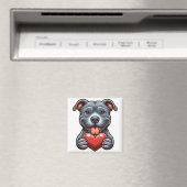 Aimant Chien adorable Embrasser le coeur avec une express (In Situ (Lave-vaisselle))