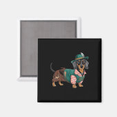 Aimant Chien allemand Dachshund Bavarian Weiner Saucisse (Recto/Verso)