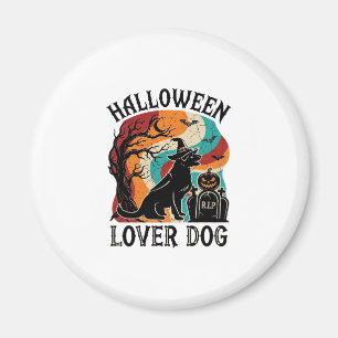 Aimant Chien amateur d'Halloween Chapeau de sorcière Citr