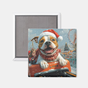 Aimant Chien American Staffordshire Noël