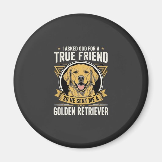 Aimant Chien Ami Véritable Golden Retriever (Devant)