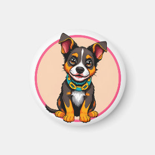 Aimant Chien animé mignon avec collier
