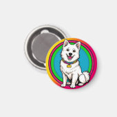 Aimant Chien animé mignon avec collier (Recto/Verso)