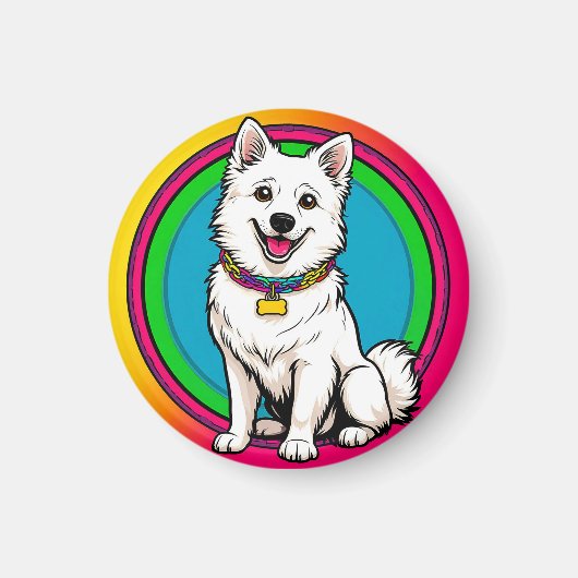 Aimant Chien animé mignon avec collier (Devant)