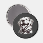 Aimant chien avec cravate arc rire (Recto/Verso)