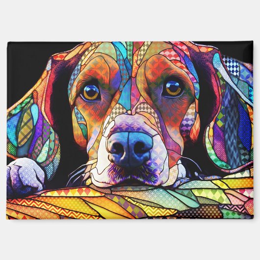 Aimant Chien Beagle multicolore 178 (Recto)
