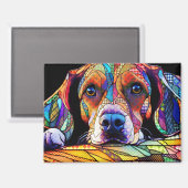 Aimant Chien Beagle multicolore 178 (Recto/Verso)
