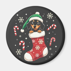 Aimant Chien beagle portant le chapeau du Père Noël Amate