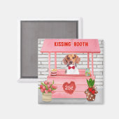 Aimant Chien beagle Valentine's Day Kissing Booth (Recto/Verso)
