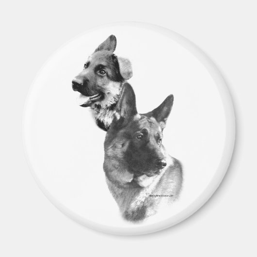 Aimant Chien berger allemand Charbon 2 (Devant)