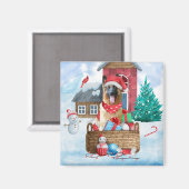 Aimant Chien berger allemand dans la neige Maison de chie (Recto/Verso)