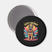 Aimant Chien berger allemand joyeux fête d'anniversaire S (Recto/Verso)
