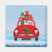 Aimant Chien berger allemand noir en voiture avec le Père (Devant)