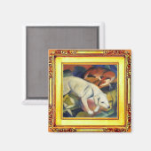 Aimant Chien blanc, renard et chat de Franz Marc (Recto/Verso)