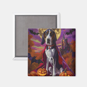 Aimant Chien Bluetick Coonhound Halloween Citrouilles Épo