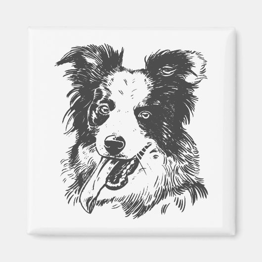 Aimant Chien Border Collie - Amoureux d'Aussie (Devant)