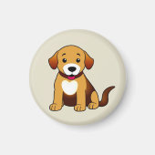 Aimant Chien brun assis - (Devant)
