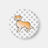 Aimant Chien caricaturiste en or jaune (Devant)