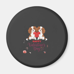 Aimant Chien Cavalier King Jour de la Saint-Valentin Flor