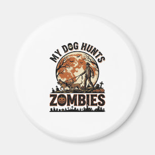 Aimant Chien chasse les zombies Conception de vecteur Hal