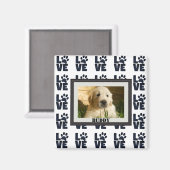 Aimant Chien Chat Love Empreinte de patte Photo personnal (Recto/Verso)