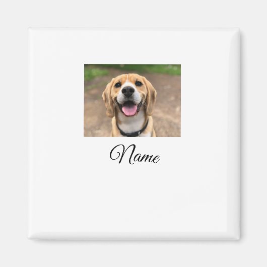 Aimant Chien chat photo ajouter le nom de l'animal de com (Devant)