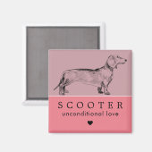 Aimant Chien Chiot Nom Personnalisé (Recto/Verso)