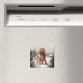 Aimant Chien Cocker Spaniel dans la neige Noël (In Situ (Lave-vaisselle))