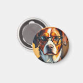 Aimant Chien Cool avec Lunettes de Soleil (Recto/Verso)