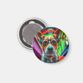 Aimant Chien Cool avec Lunettes de Soleil (Recto/Verso)