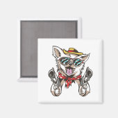 Aimant Chien Cowboy Drôle (Recto/Verso)