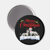 Aimant Chien dalmate feux de Noël Santa Chapeau Chien de (Recto/Verso)