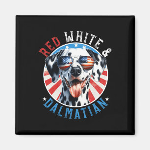 Aimant Chien Dalmatien 4 juillet Blanc Rouge Et Amateurs 