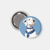 Aimant Chien Dalmatien Avec Collier Bleu (Recto/Verso)