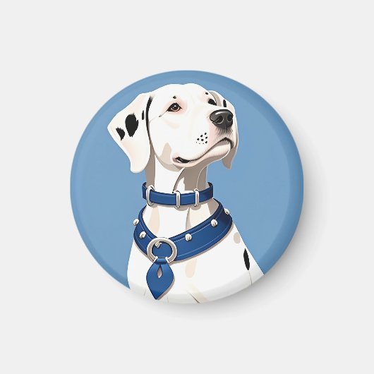 Aimant Chien Dalmatien Avec Collier Bleu (Devant)