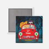 Aimant Chien Dalmatien conduisant voiture effrayant Hallo (Recto/Verso)