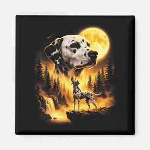 Aimant Chien Dalmatien Hurleur à la Lune Vintage 90s