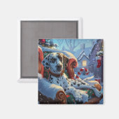 Aimant Chien Dalmatien Noël Fête (Recto/Verso)