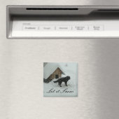 Aimant Chien dans la neige par Chien (In Situ (Lave-vaisselle))