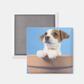 Aimant Chien dans le pot de fleurs (Recto/Verso)